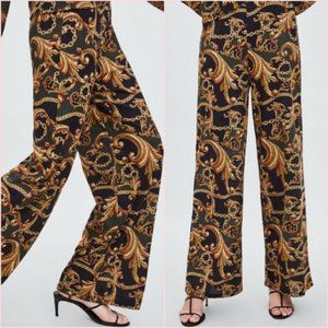 Zara Trafaluc  Print Wide Leg Palazzo Pants